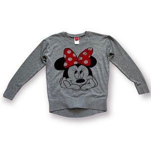 Disney Minnie Mouse Lightweight Sweater Women's Size Large Gray